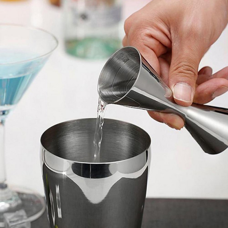 45 ml / 60 ml kokteilių maišytuvas, lygaus paviršiaus japoniško stiliaus mažo dydžio dvigubo dydžio puodelio kokteilių maišiklis vakarėliui