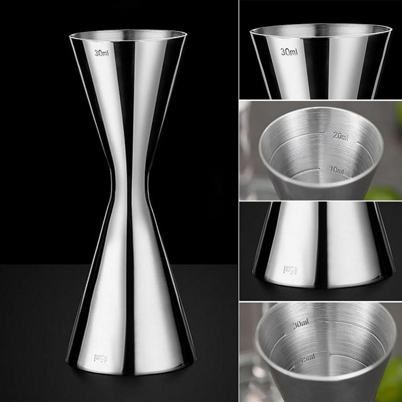 45 ml / 60 ml kokteilių maišytuvas, lygaus paviršiaus japoniško stiliaus mažo dydžio dvigubo dydžio puodelio kokteilių maišiklis vakarėliui
