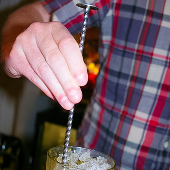 27,5 см коктейл бар от неръждаема стомана лъжица диск опашка миксер бар за напитки разбъркване смесване