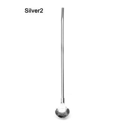 Ilgas susuktas šiaudų šaukštas Nešiojamas nerūdijančio plieno arbatos kaušelis, sulenktas filtras, spalvotas šiaudų kokteilių kavos maišymo šaukštas