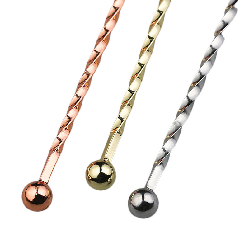 Maišymo lazdelės iš nerūdijančio plieno poliruoto spiralės maišymo sukamoji lazdelė Barmeno maišyklė Martini kokteilių gėrimų maišyklė