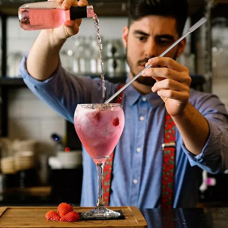 Maišymo lazdelės iš nerūdijančio plieno poliruoto spiralės maišymo sukamoji lazdelė Barmeno maišyklė Martini kokteilių gėrimų maišyklė