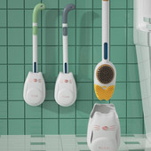 Četka za WC školjku Slatki silikonski klip za kupaonicu s dozatorom sapuna Fleksibilna ribača WC školjke za dubinsko čišćenje u obliku mačića na zid