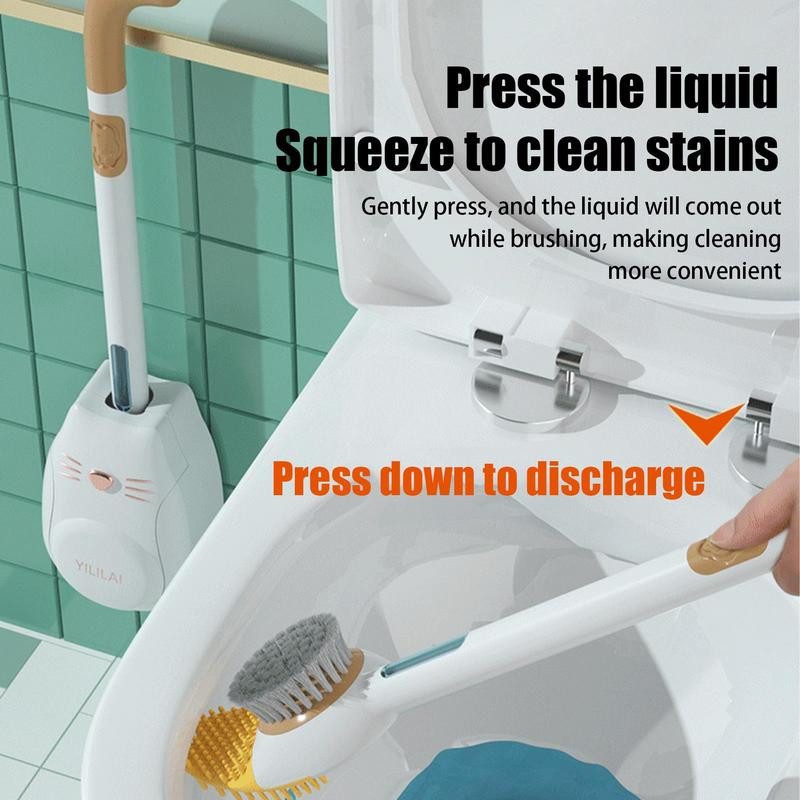 Četka za WC školjku Slatki silikonski klip za kupaonicu s dozatorom sapuna Fleksibilna ribača WC školjke za dubinsko čišćenje u obliku mačića na zid