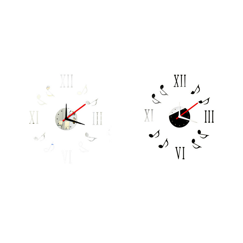 Glazbena nota Ogledalo Naljepnica Sat DIY Akrilne naljepnice sa zrcalima Zidni sat Tapete za dekoraciju kućne sobe