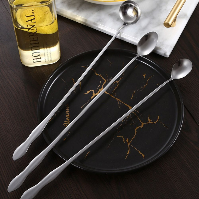 Kūrybingi nerūdijančio plieno moliūgų koteliai ledo šaukštas medaus arbata kava itin ilga rankena maišymo šaukšto juostelė kokteilių maišymo maišytuvai