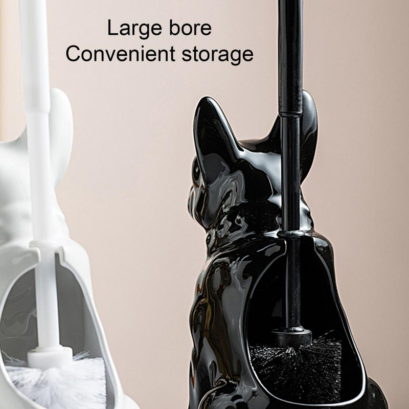 1 rinkinys tualeto šepetėlis, minkšti tankūs šereliai, lygūs kraštai, rankinė keramika šuns formos tualeto šepetėlio stovas Vonios kambario namų dekoravimo dovanos