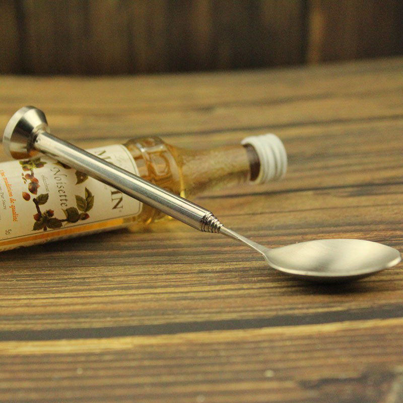 Žlice sa srebrnom teleskopskom drškom od nehrđajućeg čelika Prijenosne žlice za miješanje Teleskopske žlice za miješanje pića za barmena