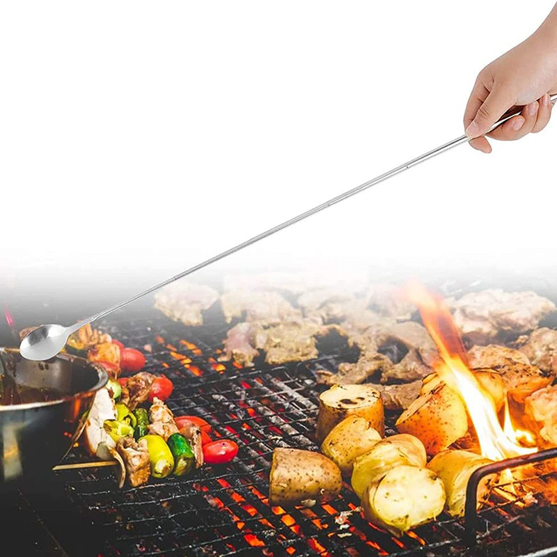 Žlice sa srebrnom teleskopskom drškom od nehrđajućeg čelika Prijenosne žlice za miješanje Teleskopske žlice za miješanje pića za barmena