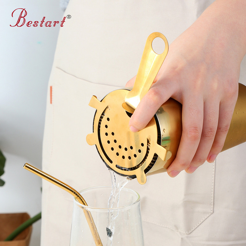 750 ml kokteilių plaktuvo puodelis vyno Martini Boston alaus maišyklės plaktuvas gėrimų maišytuvas Auksinis kokteilių butelis vakarėlis namų baro barmeno reikmenys