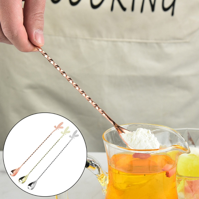 F63A Žlice za miješanje Žličice za barove Žlica za kavu Duga ručka Materijal od nehrđajućeg čelika 3 boje po izboru Pokloni za ljubitelje koktela