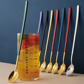 1/7 kom. 24 cm duga drška od nehrđajućeg čelika za sladoled, desertna žličica za čaj, šarena žličica za kavu, posuđe za jelo Kuhinjski alati