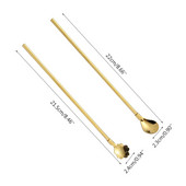 A0NA nerūdijančio plieno medžiaga 3 spalvų šaukštas šiaudelis, kurį galite pasirinkti daugkartinio naudojimo ilga rankena, daugiafunkcis 2 viename šiaudelis vaikams