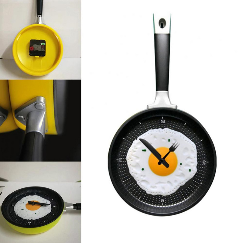 Radoša dzīvojamās istabas cepta olu panna Sienas pulksteņi Mājas restorāna dekorēšana