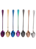 Nauji nerūdijančio plieno ilga rankena ledo šaukštai vaivorykštiniai stalo reikmenys maišymo šaukštai įrankiai medaus kava ledų arbatos šaukštai