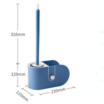 Επιτοίχια βούρτσα τουαλέτας χωρίς διάτρηση, μακριά λαβή Χωρίς νεκρές γωνίες Καθαρισμός οικιακού μπάνιου Βούρτσες τουαλέτας Θήκες αποθήκευσης