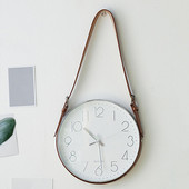 Sienas modinātājs Nordic Movement Stikls Mājas dekors Paux Ādas jostas piekarināmais zvans unikāls modes dāvana apaļš ciparnīcas pulkstenis mājas dekors