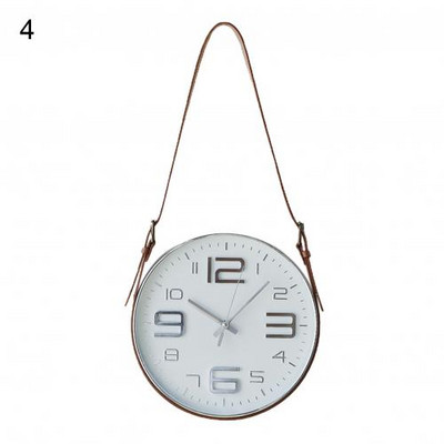 Sienas modinātājs Nordic Movement Stikls Mājas dekors Paux Ādas jostas piekarināmais zvans unikāls modes dāvana apaļš ciparnīcas pulkstenis mājas dekors