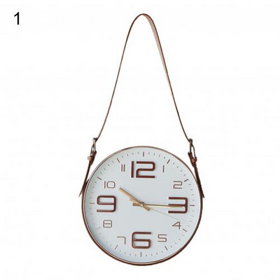 Sienas modinātājs Nordic Movement Stikls Mājas dekors Paux Ādas jostas piekarināmais zvans unikāls modes dāvana apaļš ciparnīcas pulkstenis mājas dekors