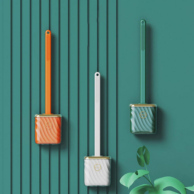 1 komplekts tualetes birstei, mīksta birstes galviņa, spēcīga mazgāšanas līdzekļa traipu tīrītājs, piekarināms pie sienas bez nāves leņķa TPR tualetes birste vannas istabas piederumi