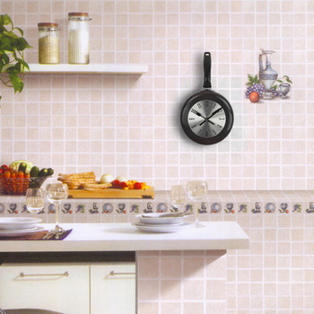 Уникален кухненски стенен часовник 8-инчов тиган с форма на нов арт часовник Домашна кухня Декорация на трапезария Подаръци