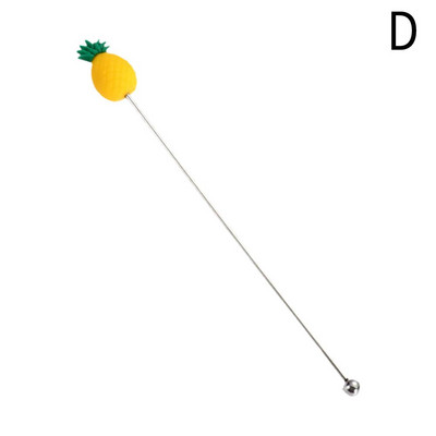 Agitator din oțel inoxidabil în formă de fructe 3D Unelte pentru băuturi de cocktail Bar de vinuri Agitator Accesorii de bucătărie Agitator lingură de petrecere H1U3