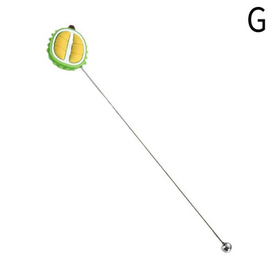 Agitator din oțel inoxidabil în formă de fructe 3D Unelte pentru băuturi de cocktail Bar de vinuri Agitator Accesorii de bucătărie Agitator lingură de petrecere H1U3
