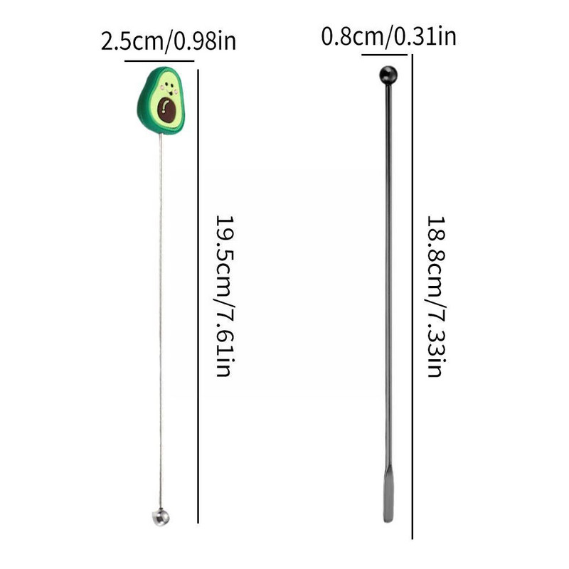 3D vaisiaus formos nerūdijančio plieno maišytuvas kokteilių gėrimų įrankiai vyno baras maišymas virtuvės priedai vakarėlis šaukštas maišytuvas H1U3