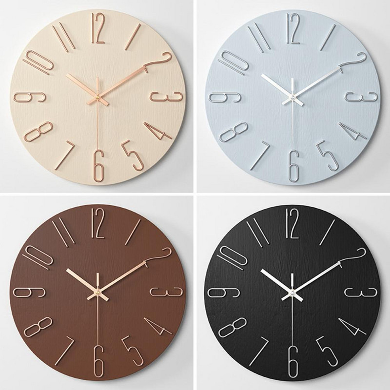 Lielisks sienas pulkstenis, precīzs ar baterijām darbināms 12 collu luksusa kvarca piekarināms pulkstenis Kvarca pulkstenis mājas pulkstenis