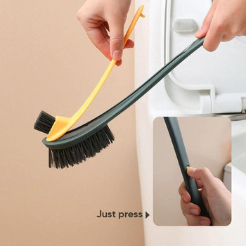Καθαρή βούρτσα τουαλέτας Πλαστική μακριά λαβή διπλής όψης Βούρτσες δαπέδου καθαρισμού μαλακών μαλλιών Καθαρισμός κυρτών εργαλείων C A1i8