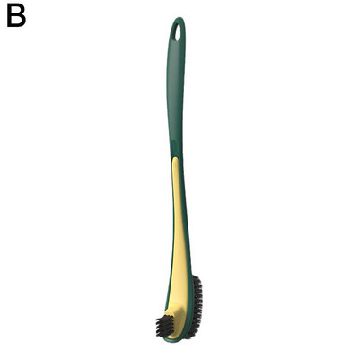 Čista WC četka Plastična duga ručka Dvostrana Čišćenje mrtve meke dlake WC četke za čišćenje Zakrivljeni alati C A1i8