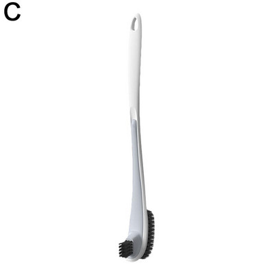 Čista WC četka Plastična duga ručka Dvostrana Čišćenje mrtve meke dlake WC četke za čišćenje Zakrivljeni alati C A1i8