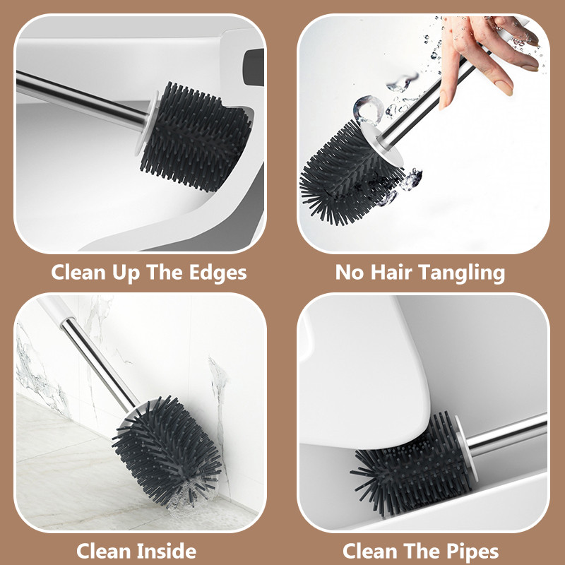 Mekana TPR WC četka Odvojiva ručka Silikonska glava Samostojeća podna zidna oprema za čišćenje Kupaonski pribor za dom