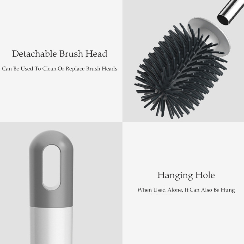 Mekana TPR WC četka Odvojiva ručka Silikonska glava Samostojeća podna zidna oprema za čišćenje Kupaonski pribor za dom