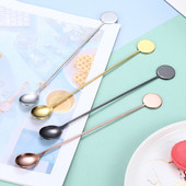304 Nerūdijančio plieno kavos šaukštas apvalus ilgas kotas šaukštas maišomas šaukštas arbatinis šaukštelis pieno desertas pyragas šaukštas virtuvės priedai