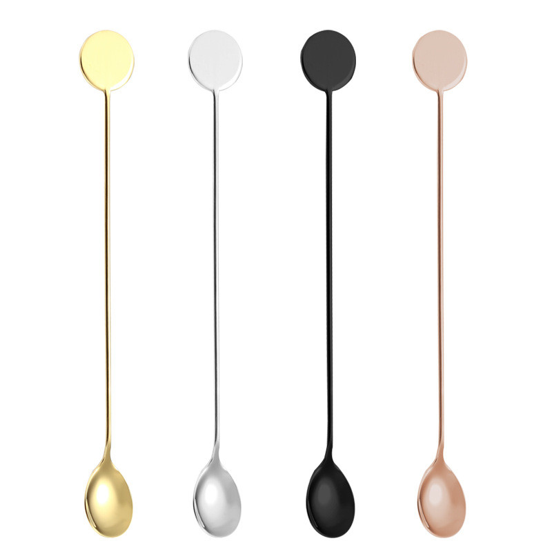 304 Nerūdijančio plieno kavos šaukštas apvalus ilgas kotas šaukštas maišomas šaukštas arbatinis šaukštelis pieno desertas pyragas šaukštas virtuvės priedai