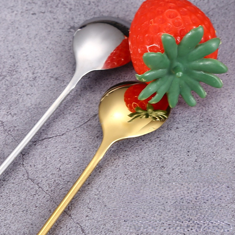 304 Nerūdijančio plieno kavos šaukštas apvalus ilgas kotas šaukštas maišomas šaukštas arbatinis šaukštelis pieno desertas pyragas šaukštas virtuvės priedai