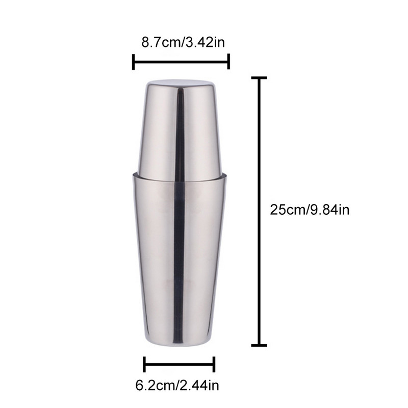 1Gb 500ml/750ML nerūsējošā tērauda kokteiļu šeikeris kokteiļu mikseris vīns Martini dzeramais Boston stila šeikeris ballīšu bāra rīki