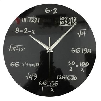 Креативна математическа формула Висящ часовник Дървени постижения на изключителни студенти Стенен часовник Домашен офис Декорация на кафене