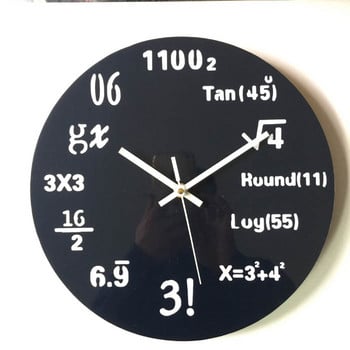 Креативна математическа формула Висящ часовник Дървени постижения на изключителни студенти Стенен часовник Домашен офис Декорация на кафене