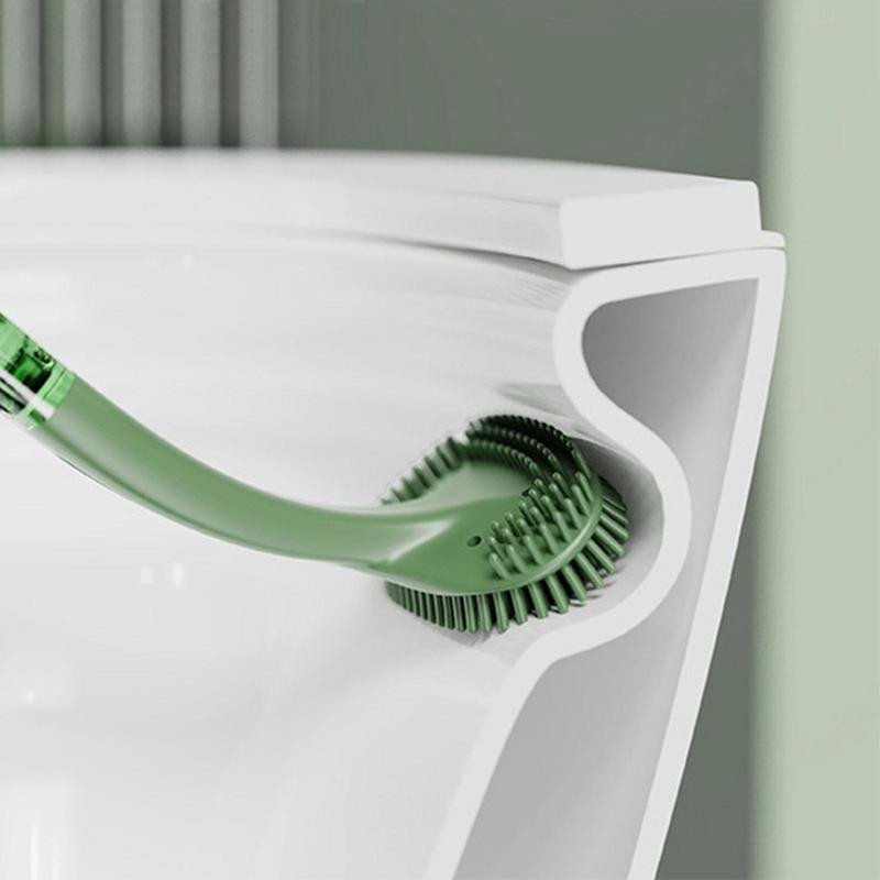 Giliai valantys TPR minkšti tualeto šepečiai neslysta su ilga plastikine rankena Vonios tualeto šepetys ilga rankena valymo šepetys