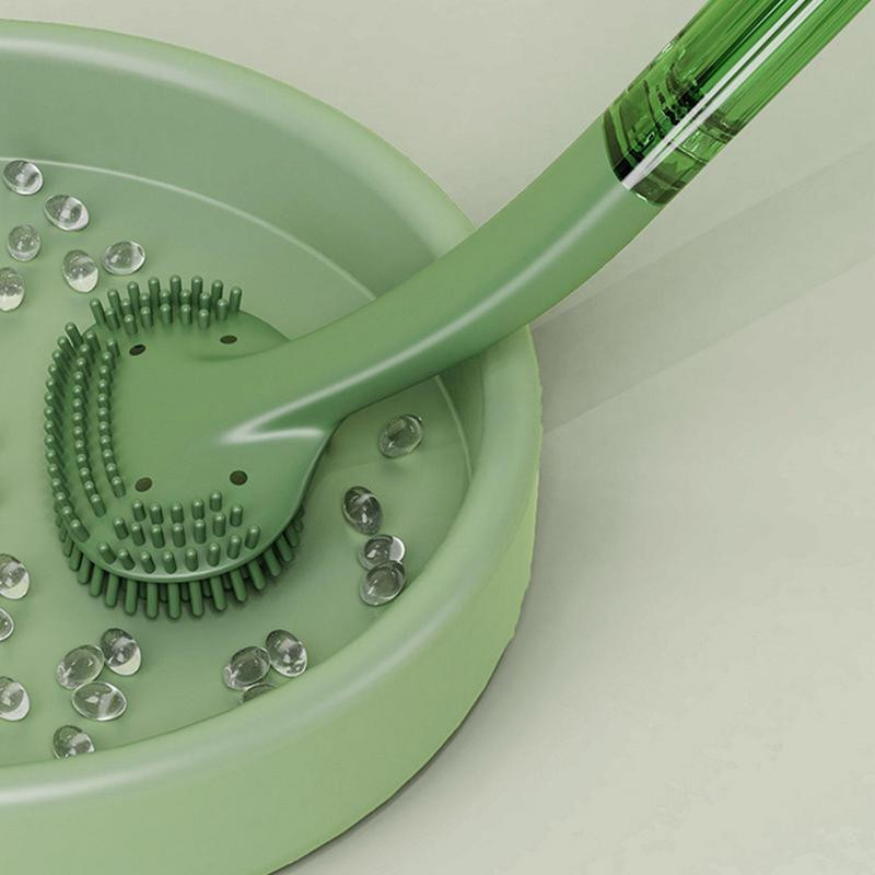 Giliai valantys TPR minkšti tualeto šepečiai neslysta su ilga plastikine rankena Vonios tualeto šepetys ilga rankena valymo šepetys