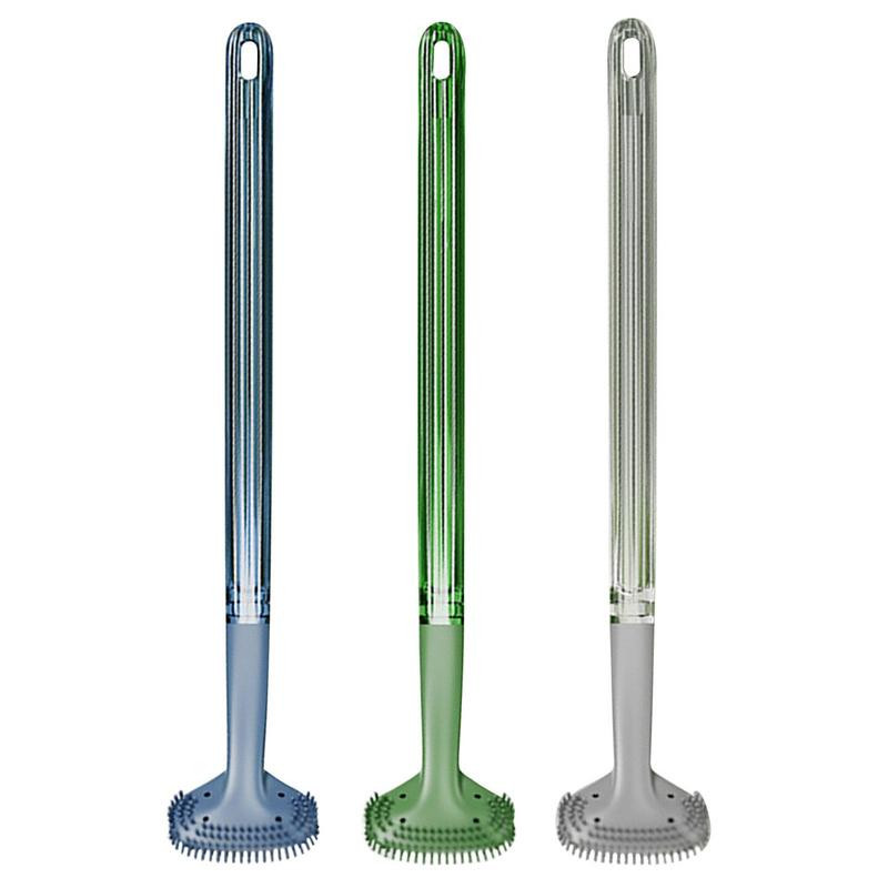 Giliai valantys TPR minkšti tualeto šepečiai neslysta su ilga plastikine rankena Vonios tualeto šepetys ilga rankena valymo šepetys