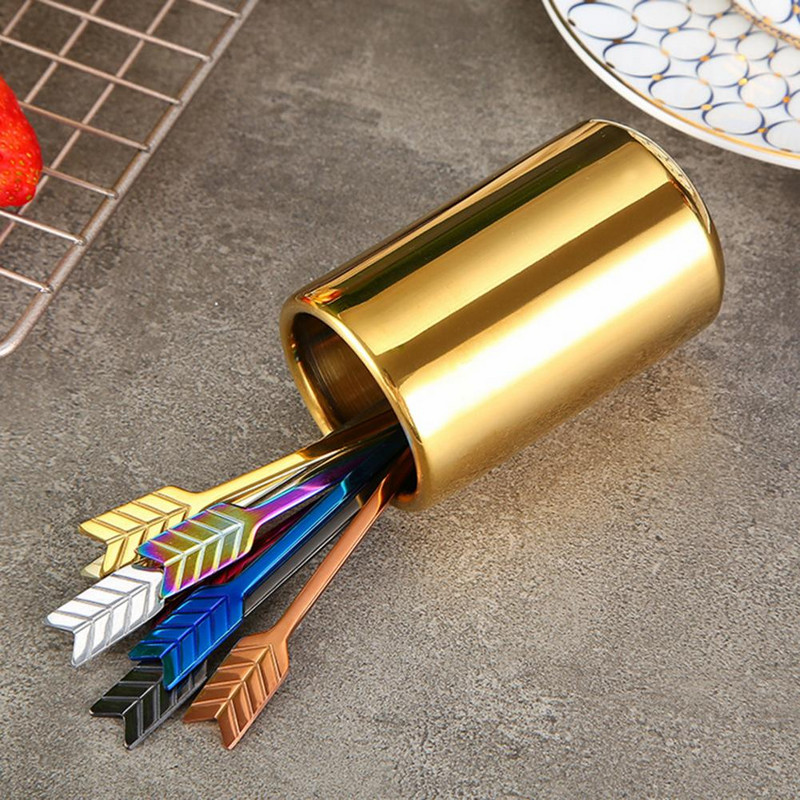 Arrow Shape Desertų rinktukai nuo rūdžių 304 nerūdijančio plieno vaisių šakutės vestuvių vakarėliui švediško stalo maisto rinkiniai kokteiliams maišyti