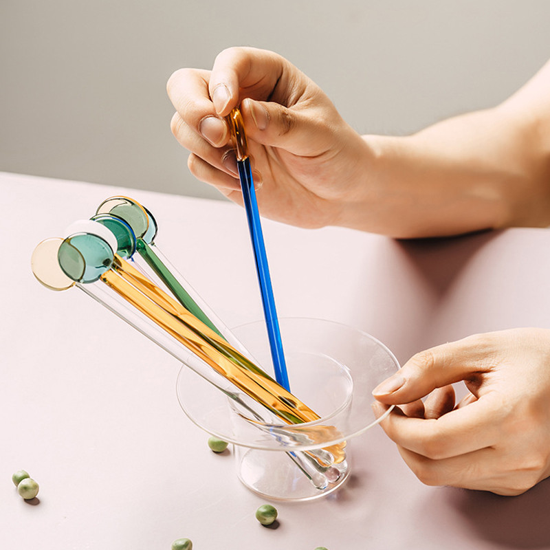 18 cm kreativna miješalica za koktele Stakleni štapići za svadbene zabave Bar Swizzle Drill Staklena šipka za ručno miješanje kave