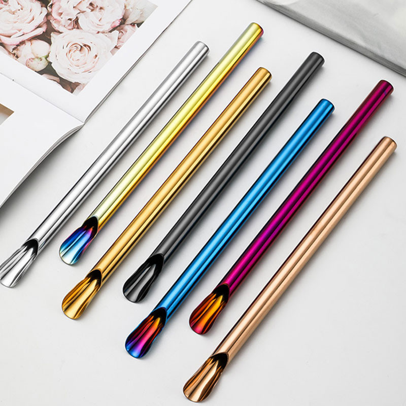 Velika 15 mm Bubble Tea Milkshake slamka za višekratnu upotrebu Metalna slamka od 304 nehrđajućeg čelika Set slamki za piće Bar Boba ravne slamčice