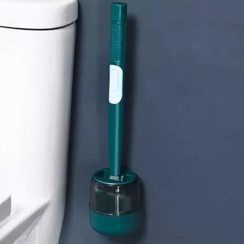 Силиконова четка за тоалетна Toilet Clean No Dead Angle Wash Четка за тоалетна Стенен комплект домакински четки за тоалетна с дълга дръжка