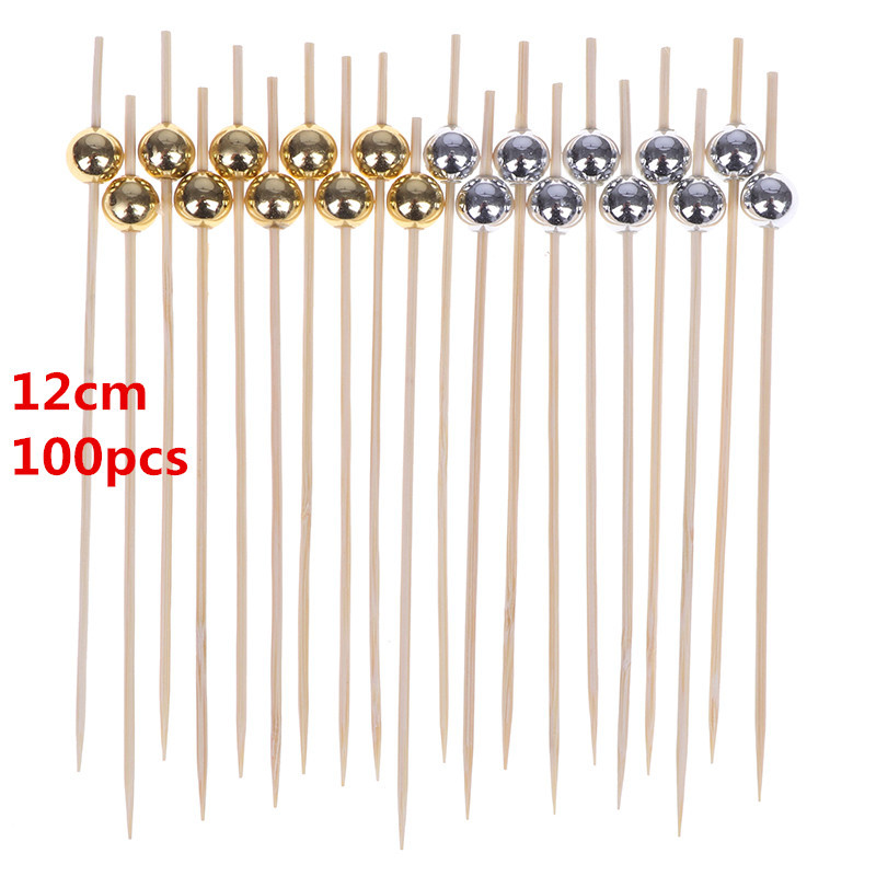 12 cm 100 KOM. Drvena čačkalica Koktel Hrana Ražnjići Pijuci Voće Vilica Bambusovi štapići Biserna zabava Potrepštine za vjenčanje