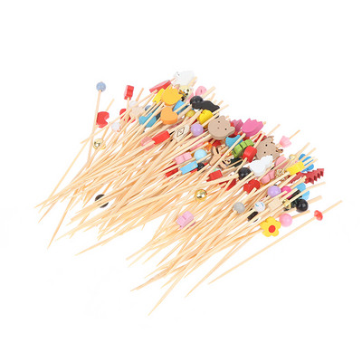 100 kom Dekoracija Bambus Odabir hrane Voćne vilice Štapići Buffet Cupcake Toppers Vilice za koktele Dekoracije za vjenčanje