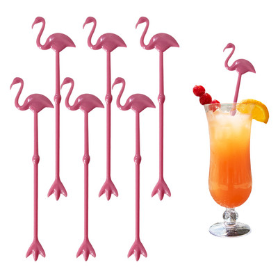 Пластмасов коктейл Muddler Night-club Drink Wine Decor Cocktail Swizzle Sticks Flamingo Wine Stirrer Coffee Puddler Парти консумативи